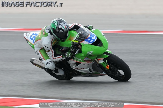 2010-06-26 Misano 0943 Rio - Supersport - Free Practice - Alessio Palumbo - Kawasaki ZX-6R